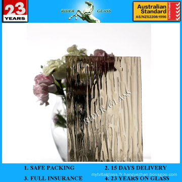 3-8mm Bronze Raindown Patterned Figure Glass avec AS / NZS2208: 1996